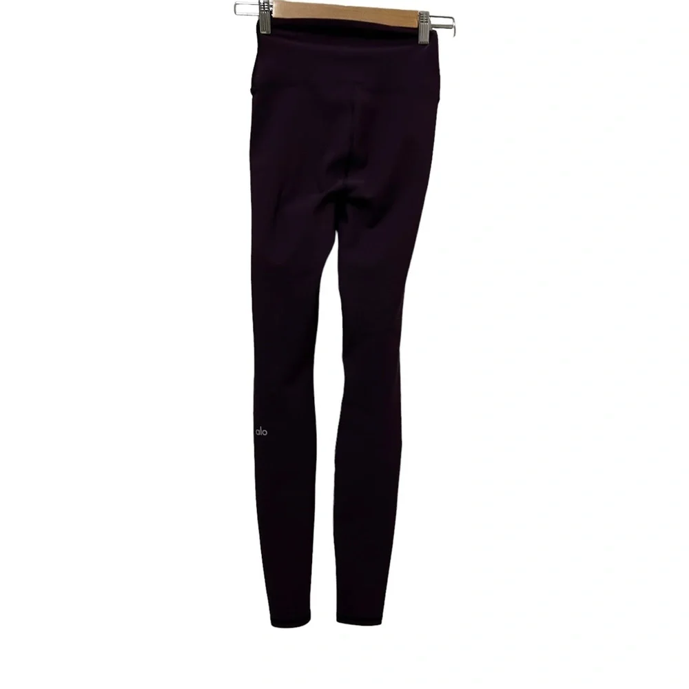 ALO YOGA HIGH-WAIST RIPPED WARRIOR Purple EGGPLANT XS